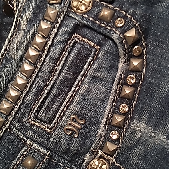 Womens Miss Me Distressed Studded Boot Cut Jeans 25 - Picture 7 of 7